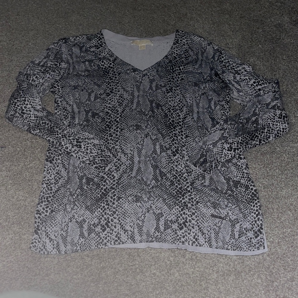 Michael Kors Snakeskin Long Sleeve Sweater